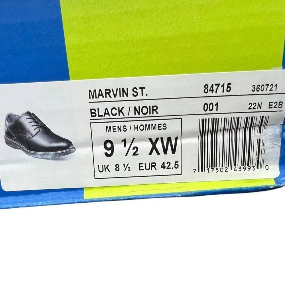NEW Nunn Bush Men's Marvin Slip Resistant Black Work Safety Shoes 9.5 Extra Wide